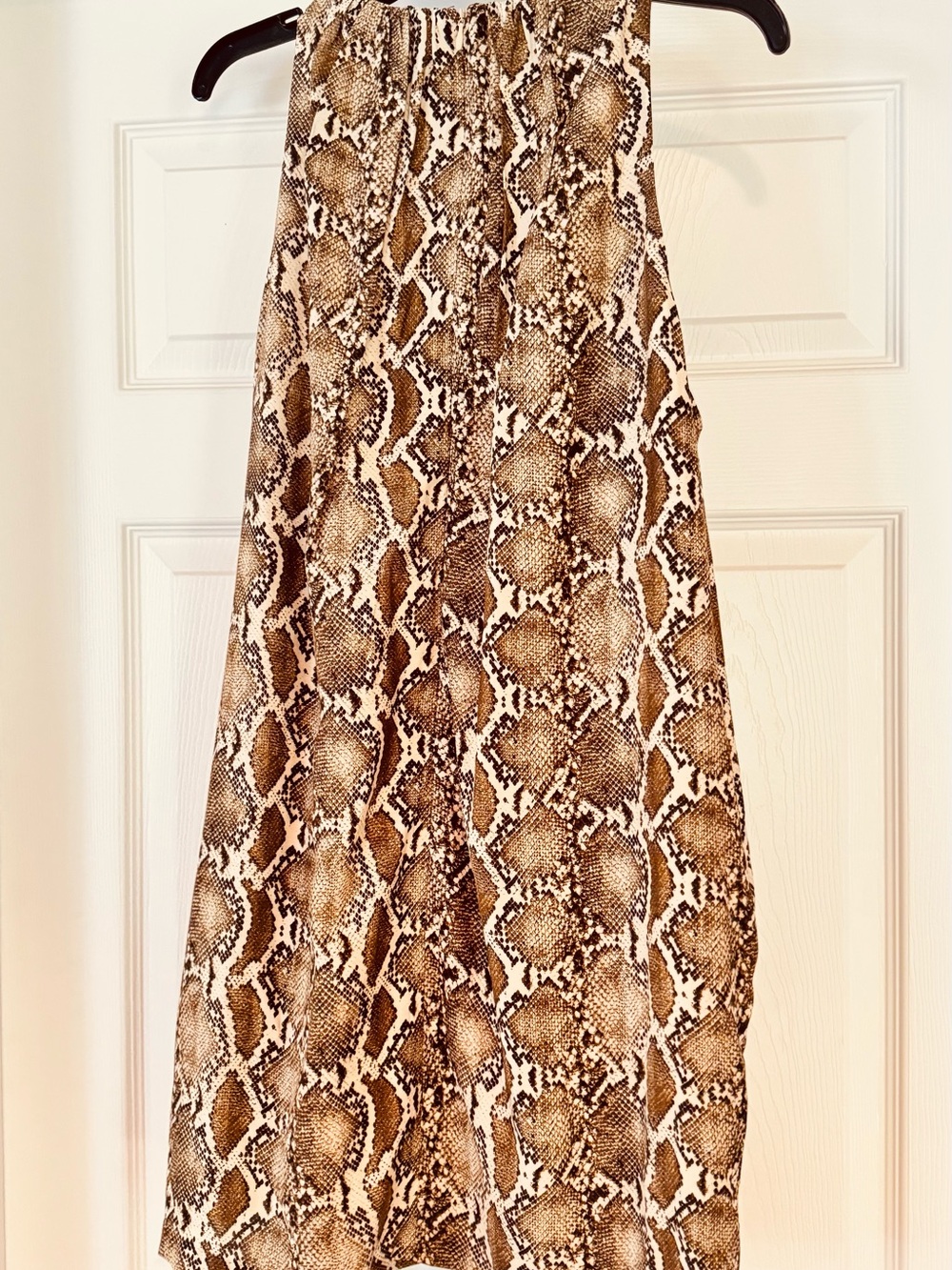 H&M Brown and Cream Snake Print Mini Dress